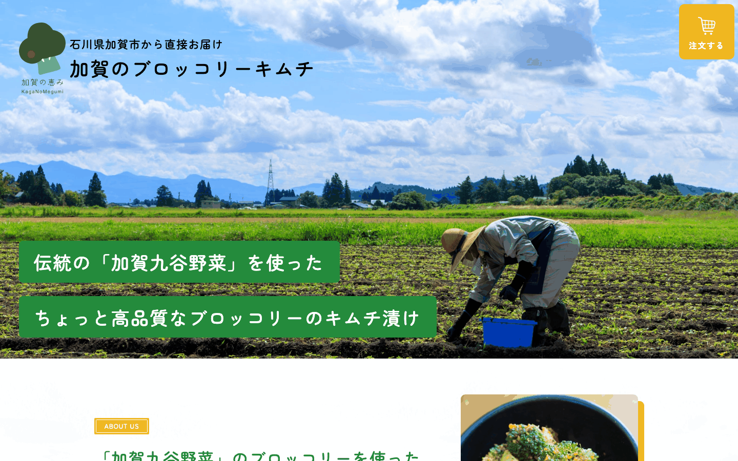 株式会社アイティス様 | 加賀のブロッコリーのキムチ漬け 販売LPの制作